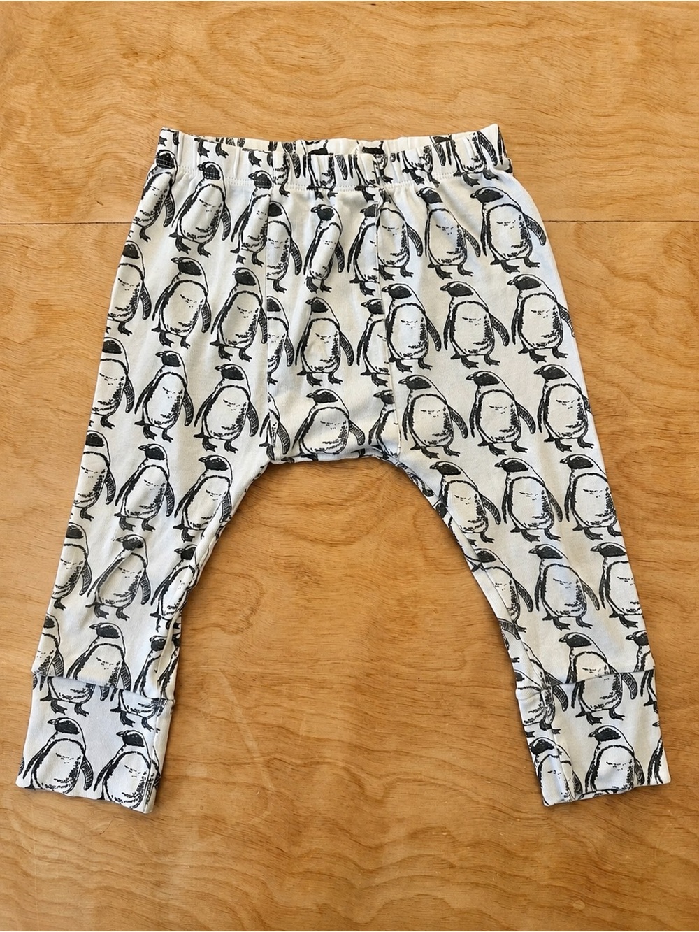 Kate Quinn 4T Penguin Print Organic Cotton Panda Pants Black White Toddler